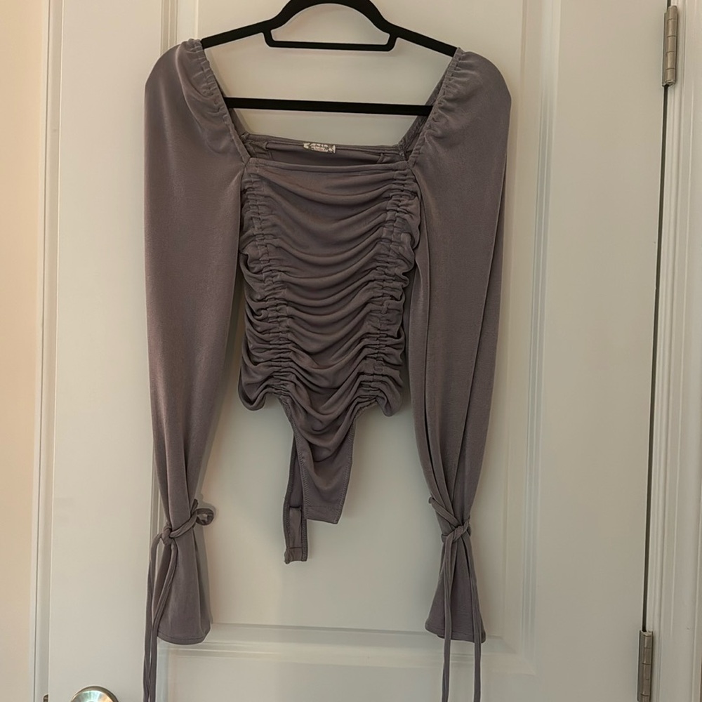 Free people shiny purple shirt